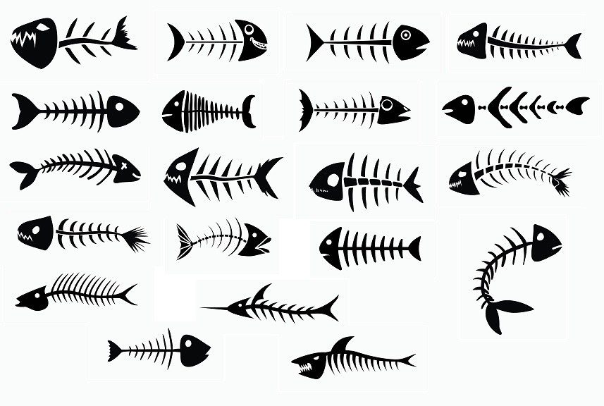 Download digitalfil: Fish bone 2 svg,cut files,silhouette clipart ...