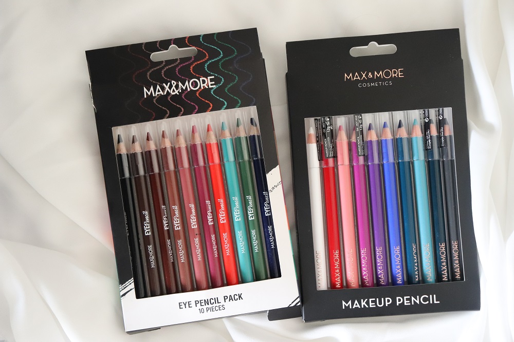 Max & More Action Eye Pencils Pack of 10 Review & Swatches London Beauty Blogger Makeup Artist The Burn Out Brand