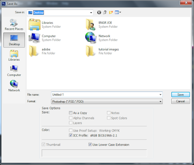 Screenshot: The save as dialog box
