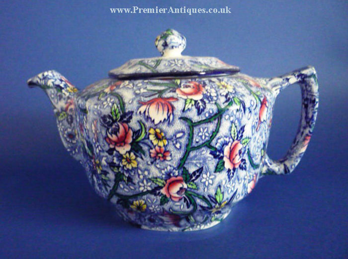 Premier Antiques Maling Ringtons Blue Chintz