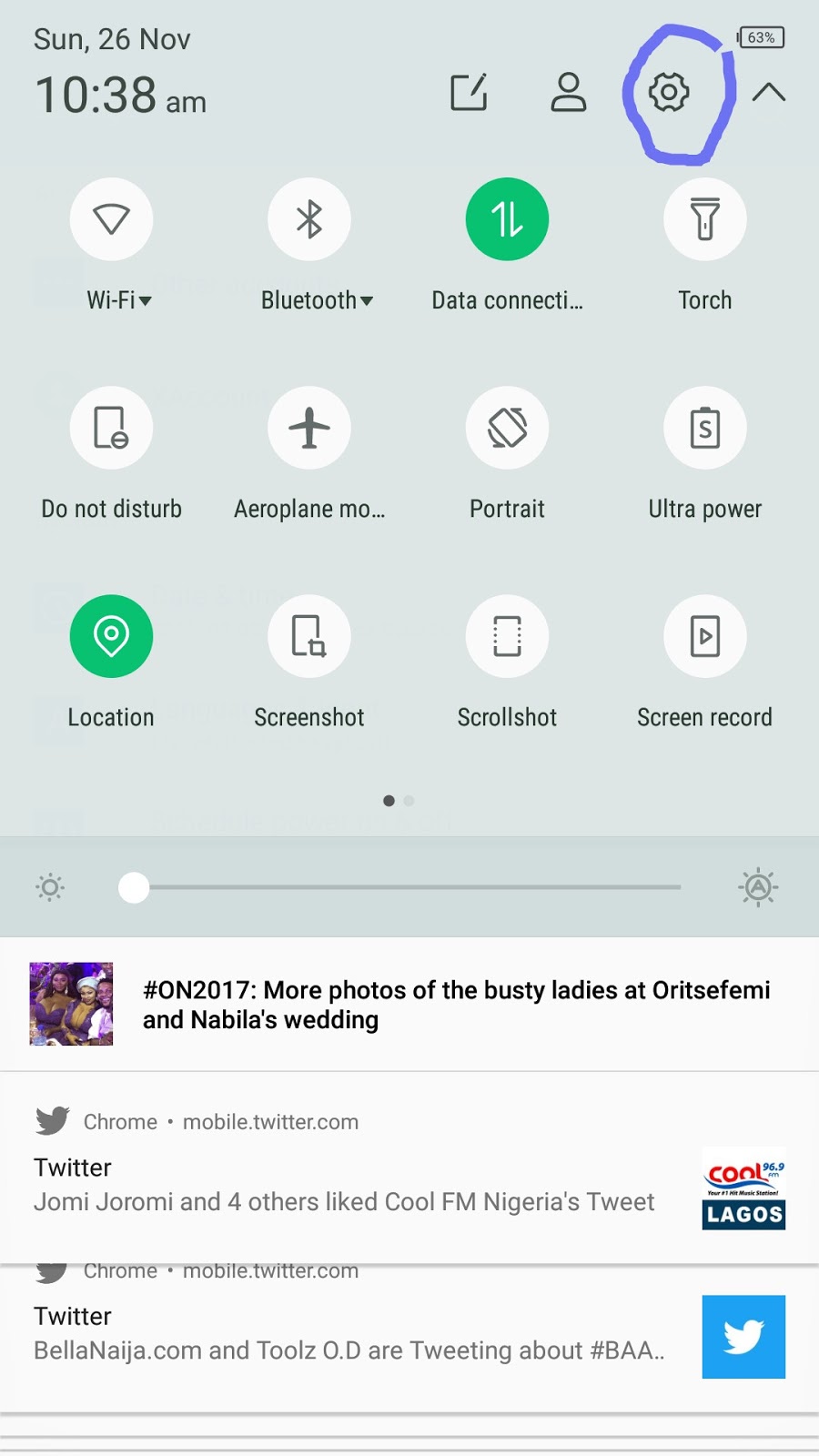 Android Nougat Quick Settings Menu