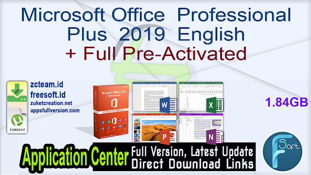 Microsoft Office Professional Plus 2019 English + Full Pre-Activated _ ZcTeam.id