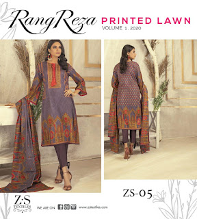 ZS Textile Reza Vol 1 Original Lawn Pakistani Collection 2020 New Design