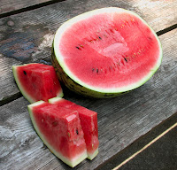 watermelon cut up & ready to eat