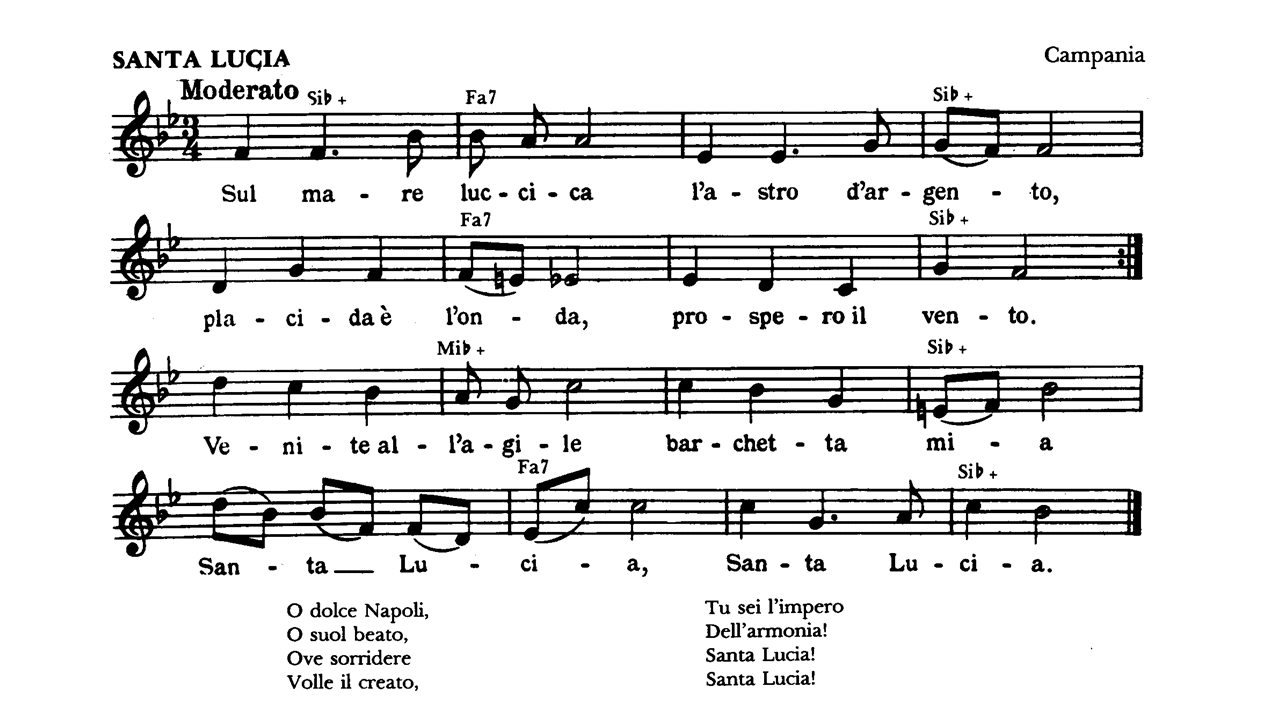 санта лючия ноты