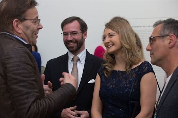 Crown Princess Stephanie and Prince Guillaume of Luxembourg attend the opening of the Vim Delvoye exhibition at Mudam. Style, summer dress, beach dress