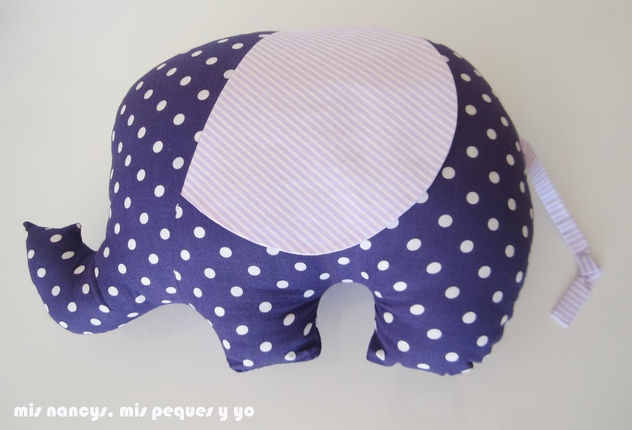 mis nancys, mis peques y yo, elefante de trapo, tela de lunares