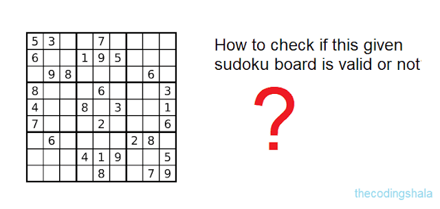 Check if sudoku is valid or not - The Coding Shala