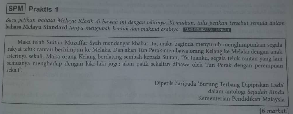 CENDEKIA BAHASA BAHASA MELAYU STANDARD