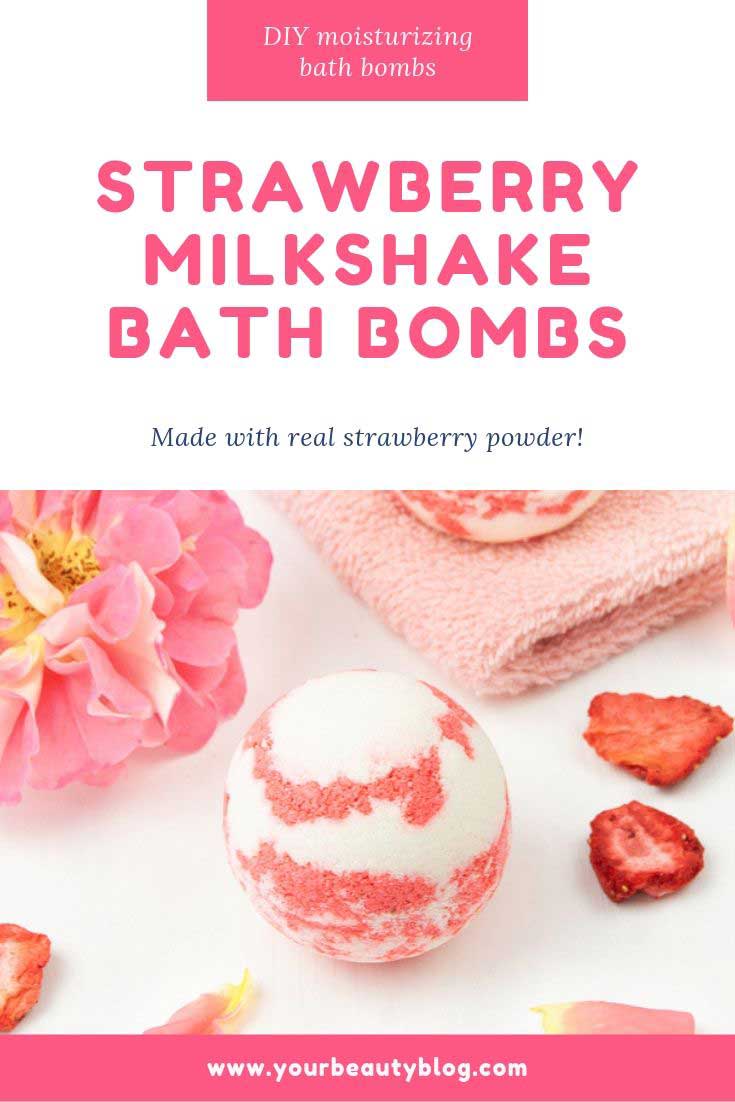 DIY Moisturizing Bath Bombs Strawberry Milkshake Bath Bombs