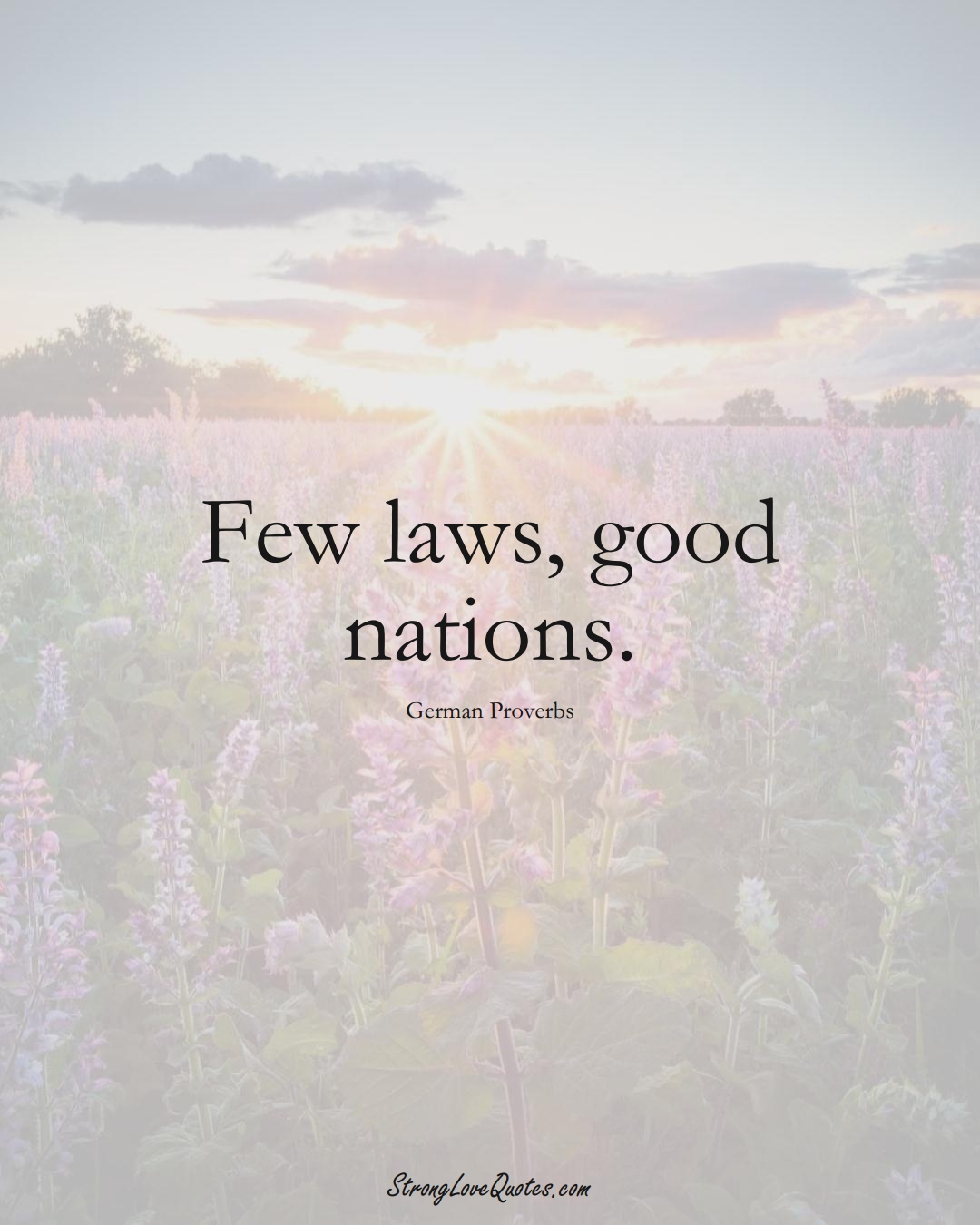 Few laws, good nations. (German Sayings);  #EuropeanSayings