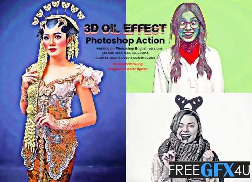 3D Oil Effect Photoshop Action 3D Oil Effect Photoshop Action