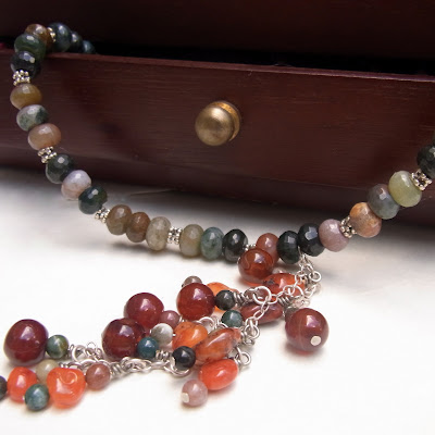 indian agate necklace by akvjewelry