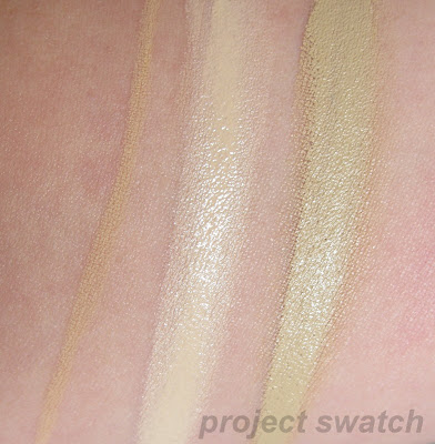 Hard Candy Glamoflauge swatches light/pale pencil, light concealer, medium concealer