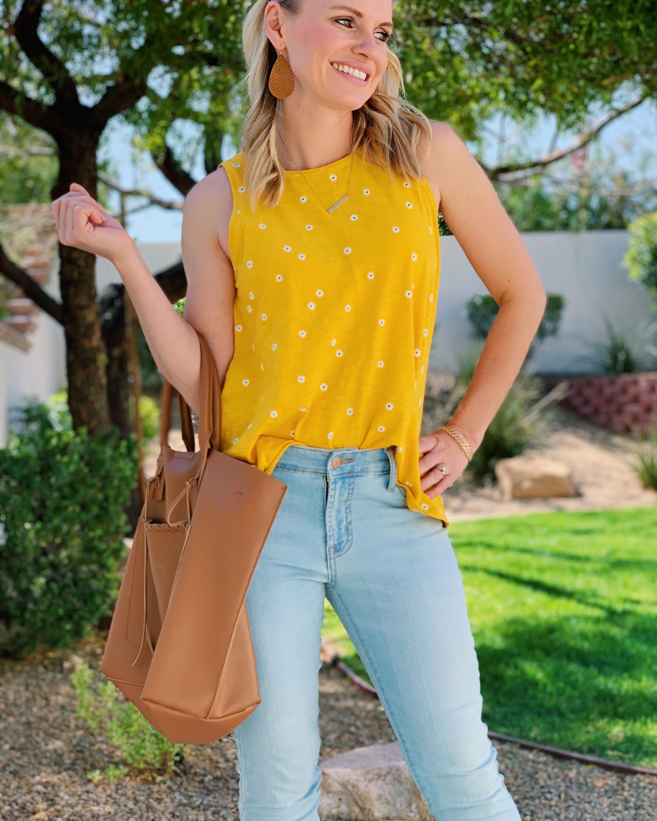 yellow tank top outfit
