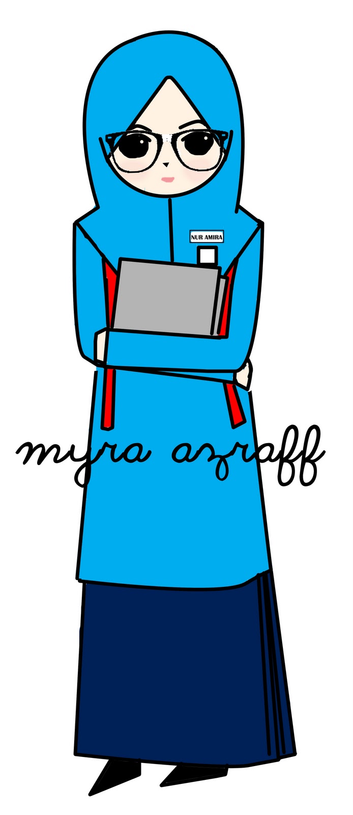 FREE STUFF Doodle Perempuan Beruniform Sekolah Myra Azraff