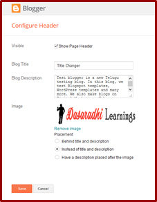 How to Add Blog Title, Description and Logo in Blogger 