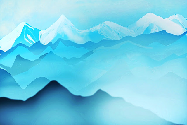 Snow Blue Mountains using Procreate | Digital Illustration using Procreate