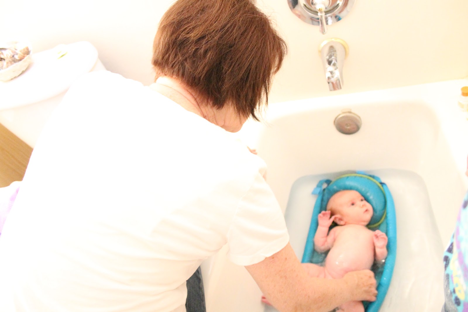 Terry and Kalli Bath time with Grandma!
