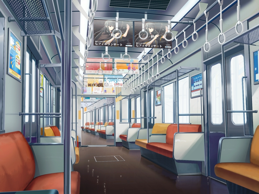 Anime Landscape: Inside the Train (Anime Background)