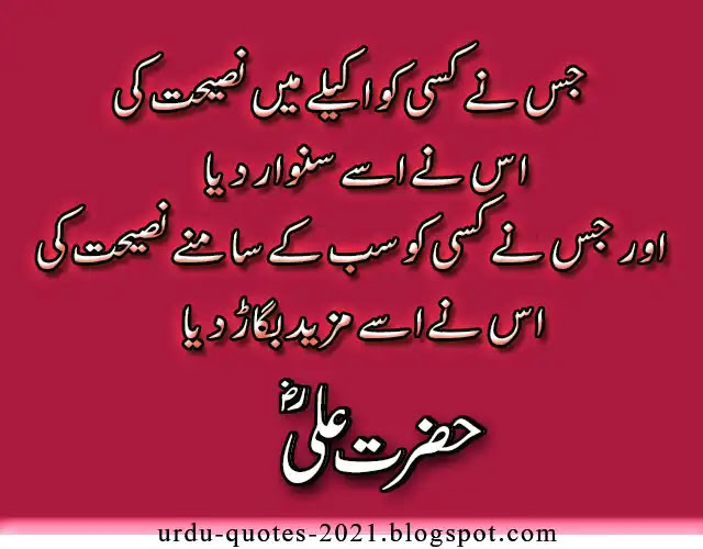 hazrat ali quotes in urdu 2021