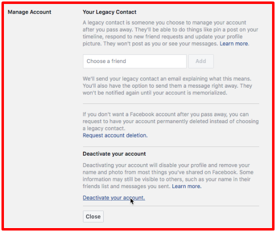 deactivate facebook deactivate facebook