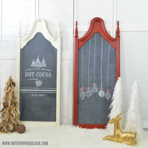 DIY Holiday Chalkboards From Repurposed Old Mirrors