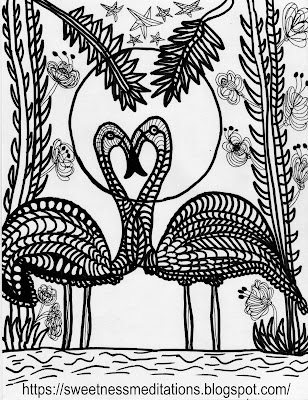 Sweetness Meditations: Free Flamingo Coloring Pages
