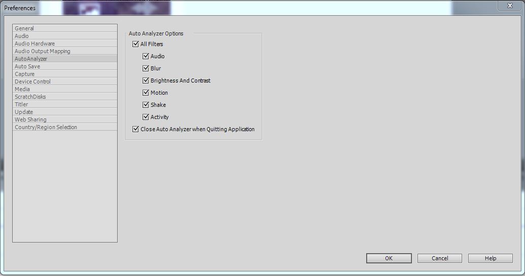 ATR Premiere Elements Troubleshooting: PE 14/14.1: AutoAnalyzer Options ...