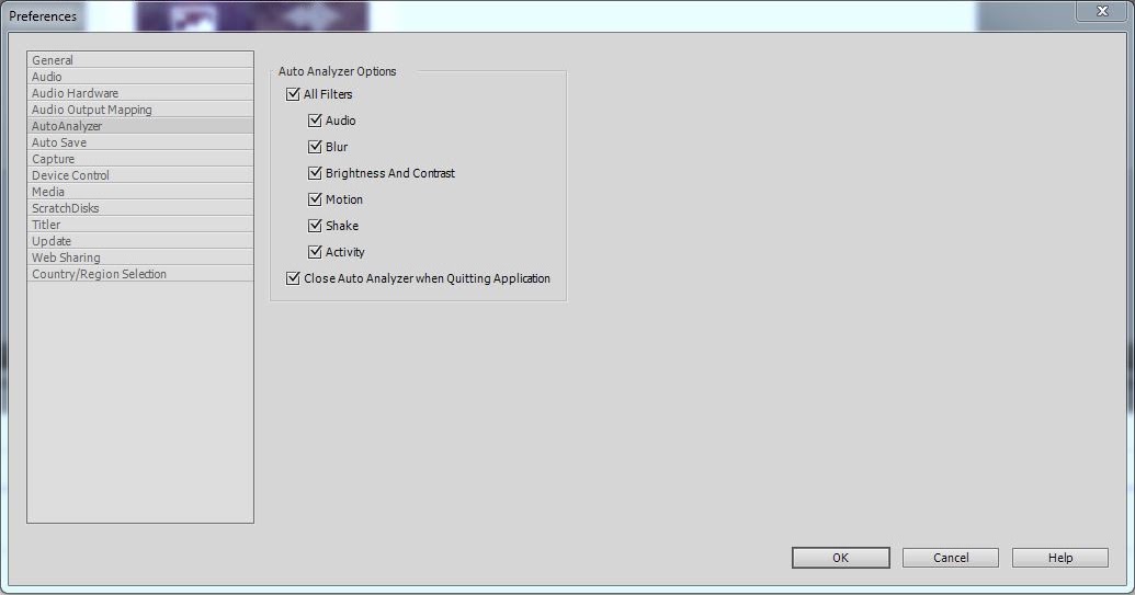 ATR Premiere Elements Troubleshooting: PE 14/14.1: AutoAnalyzer Options ...