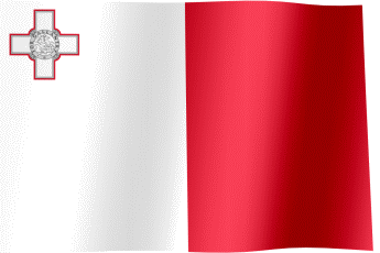 The waving flag of Malta (Animated GIF)