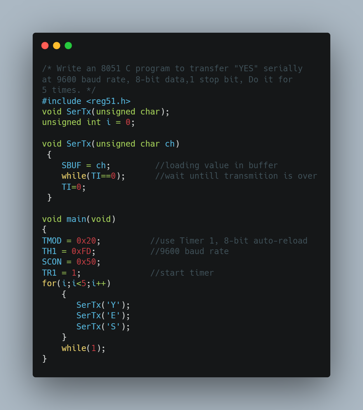 Serial Interrupt Programming in 8051 Microcontroller