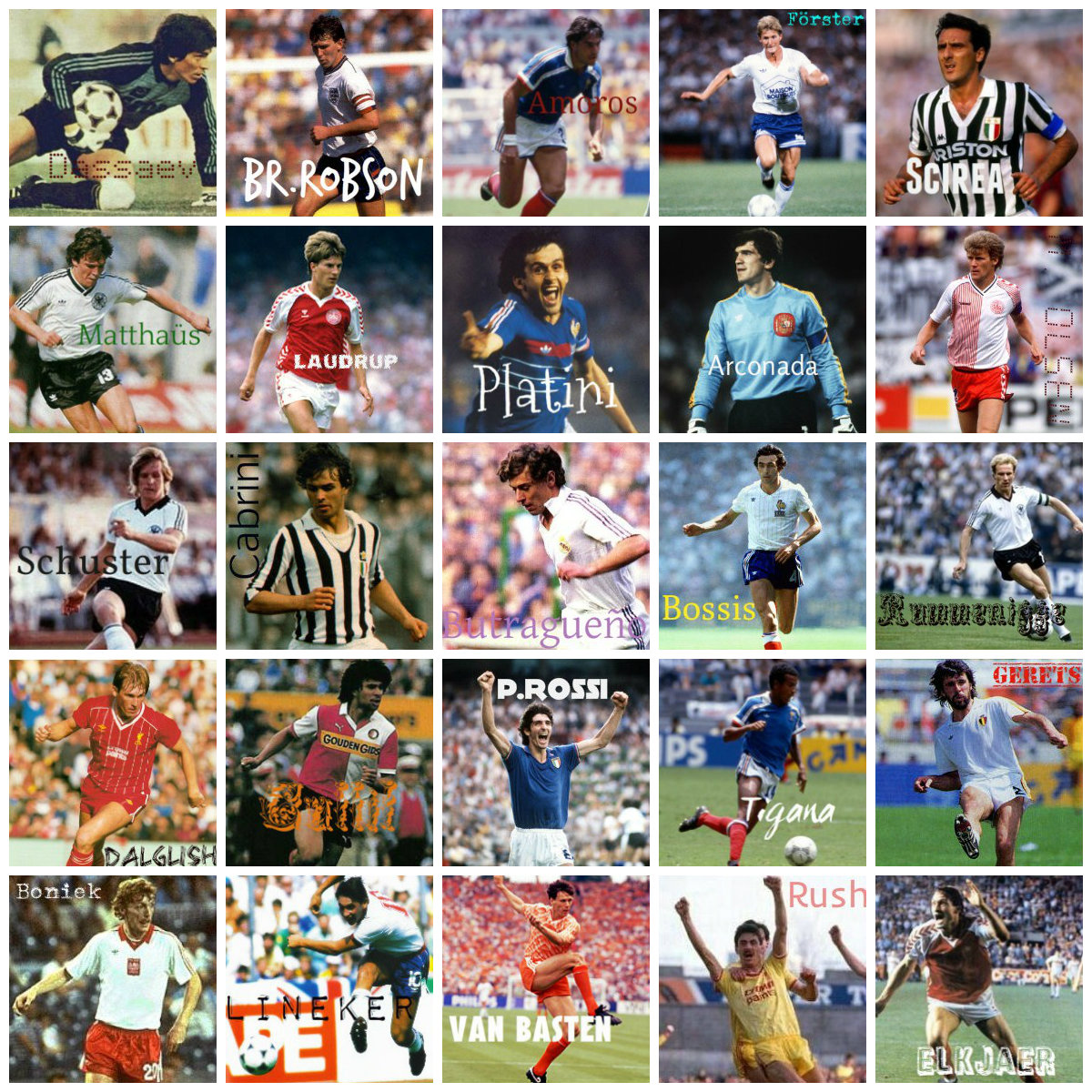 Football Yesterday & Today Team Europe of the Eighties