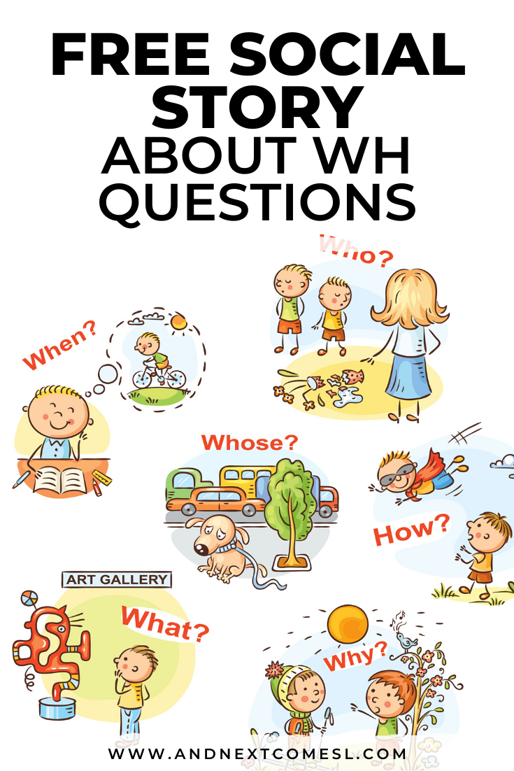 Need activities for teaching WH questions to kids with hyperlexia or autism? Try this free social story!