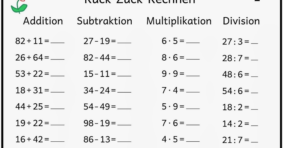 Fachbegriffe Mathe Plus Minus Mal Geteilt Lernstübchen: Kopfrechnen - eine Kartei (1)