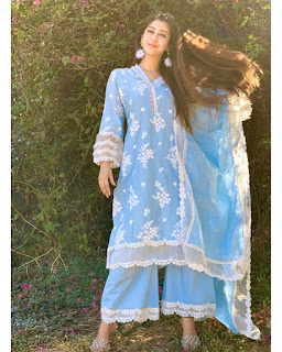 Sonarika Bhadoria Latest Photoshoot in Blue Salwar