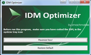 cara mempercepat downlaod idm dengan idm optimizer