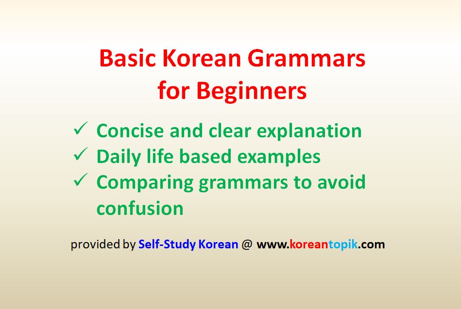 95 Korean Grammars For Beginners (Topik I Grammars) - Korean Topik | Study  Korean Online | Học Tiếng Hàn Online