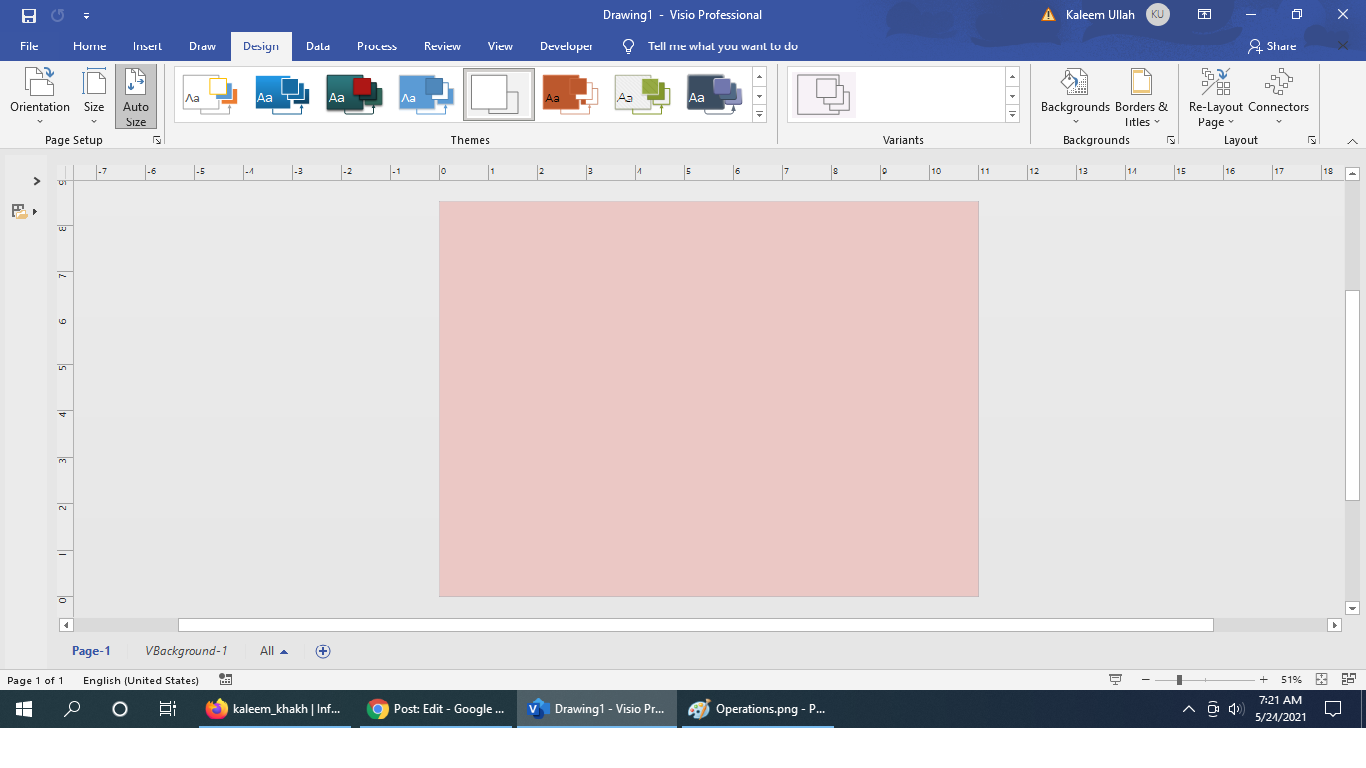 How to change Background color in Microsoft Visio?