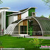 Flowing style curvy roof home plan