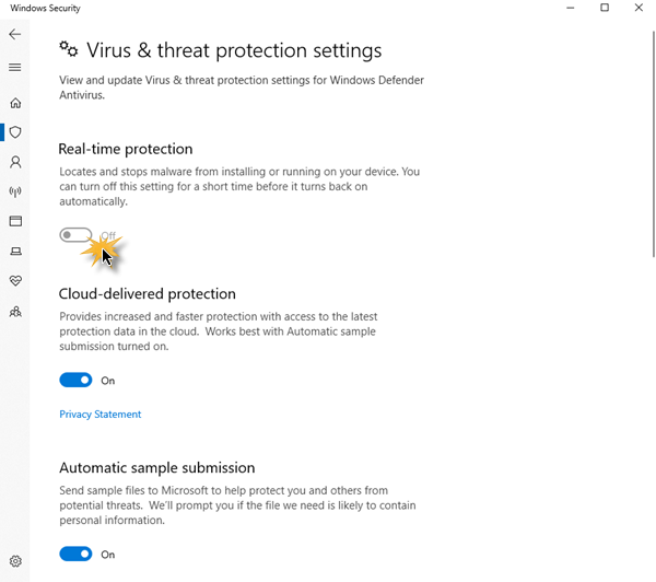 ไม่สามารถเปิด Windows Defender windows 10