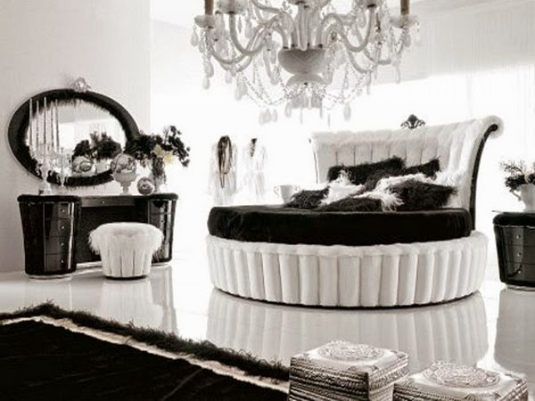 Black and white teenage bedroom