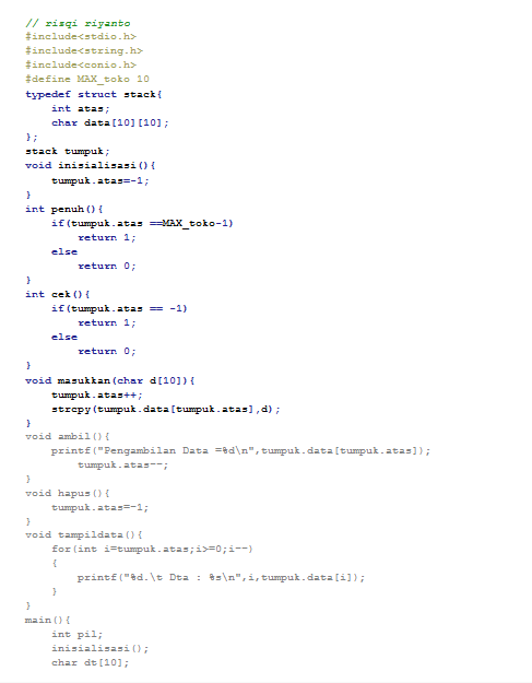 Tugas Kuliah Contoh Program Stack Dan Algoritma
