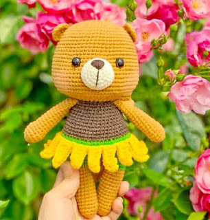 PATRON GRATIS OSA GIRASOL AMIGURUMI 45909