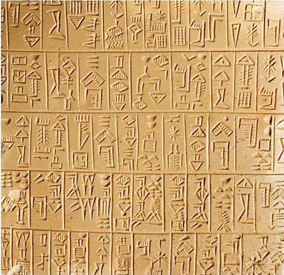 Sumerian Cuneiform Writing Alphabet