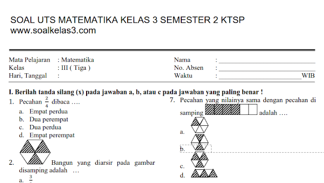 soal uts kelas 3 semester 2 soal uts kelas 3 semester 2