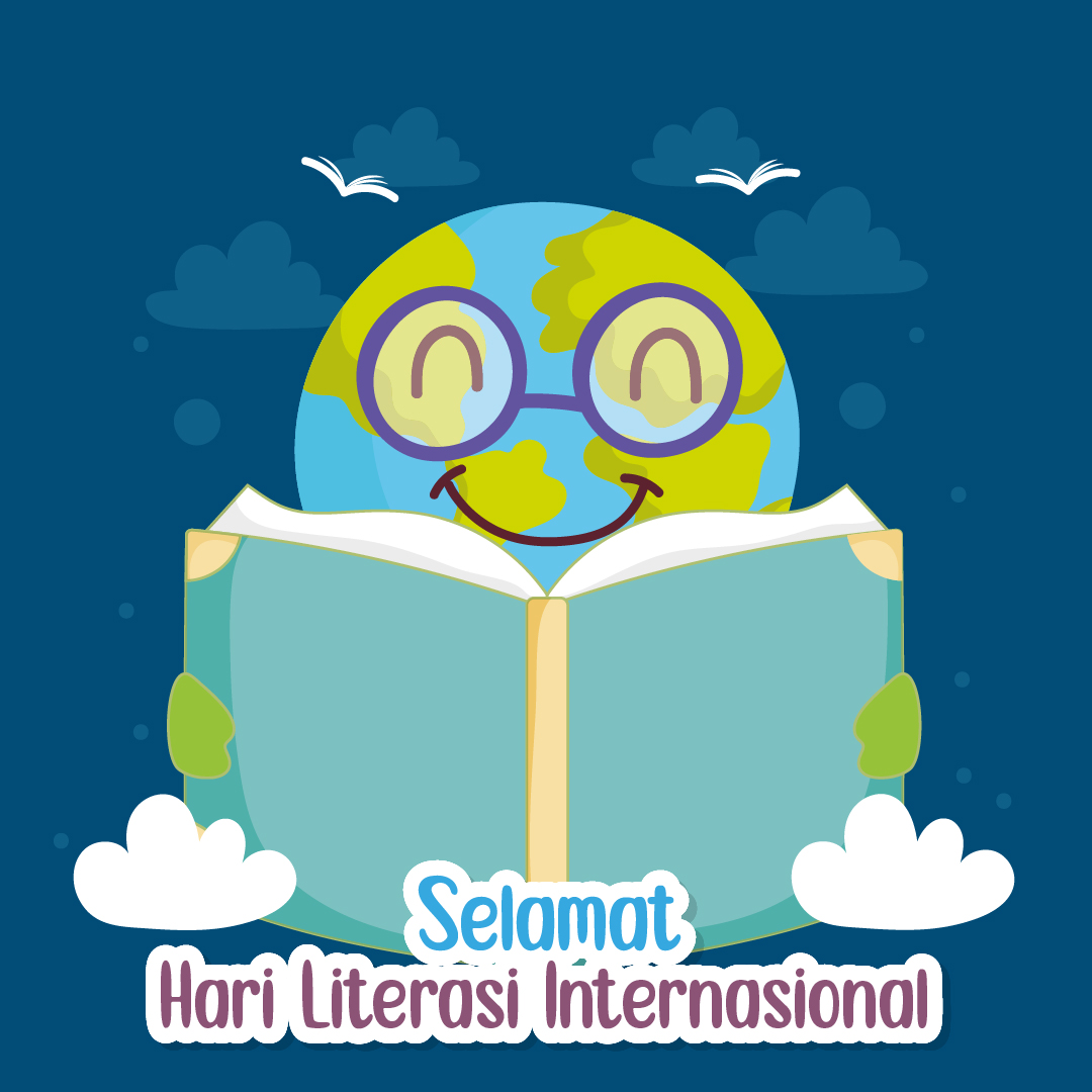 Poster Gambar Ucapan Selamat Hari Literasi Internasional - 08 September 2021