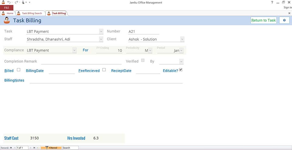 Screenshots - Jamku - CA Office Management Software