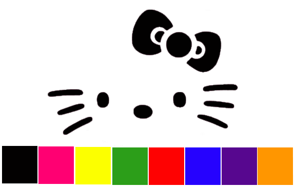 Hello Kitty Decals : Hello Kitty Face Outline