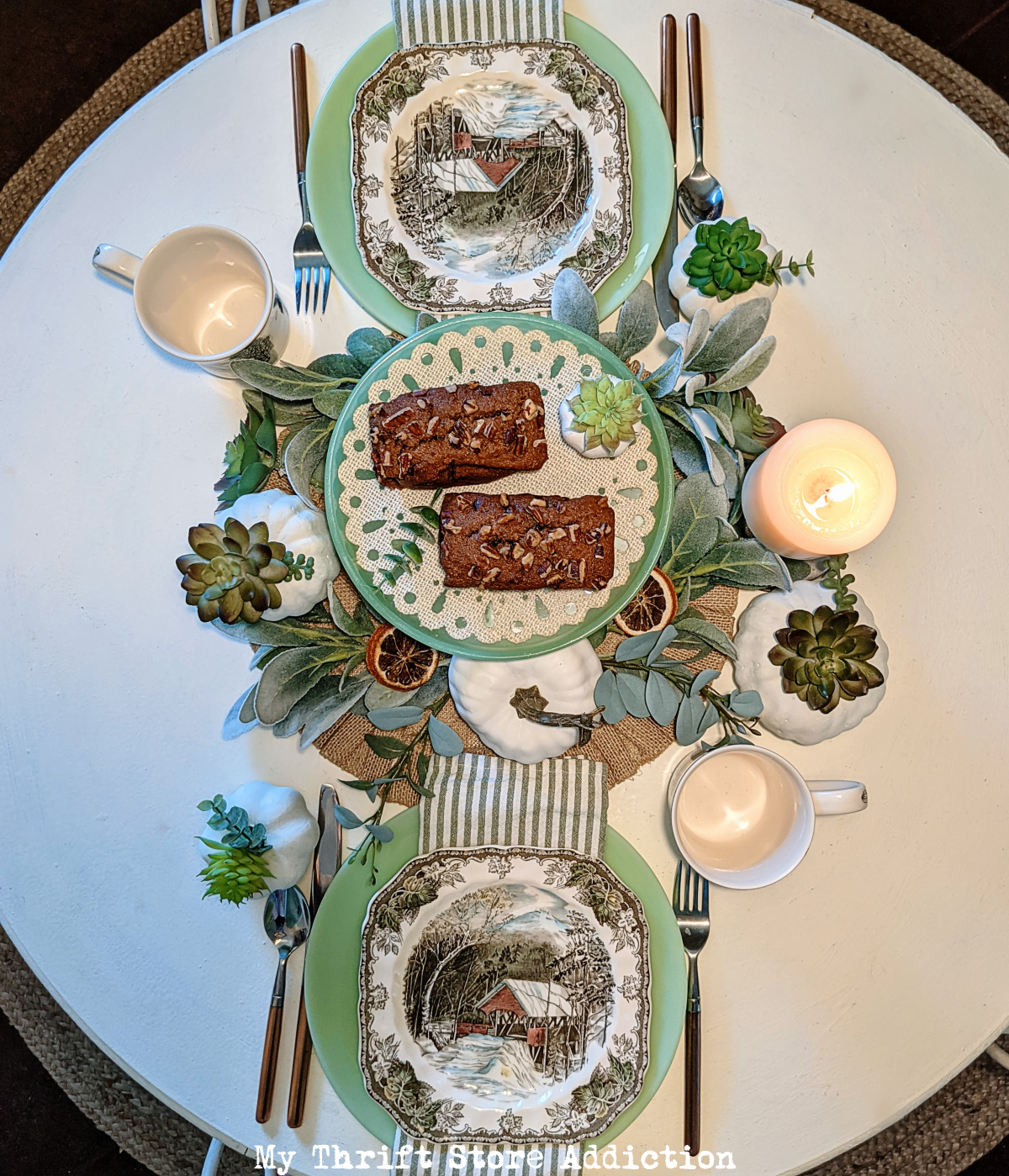 vintage Thanksgiving breakfast table